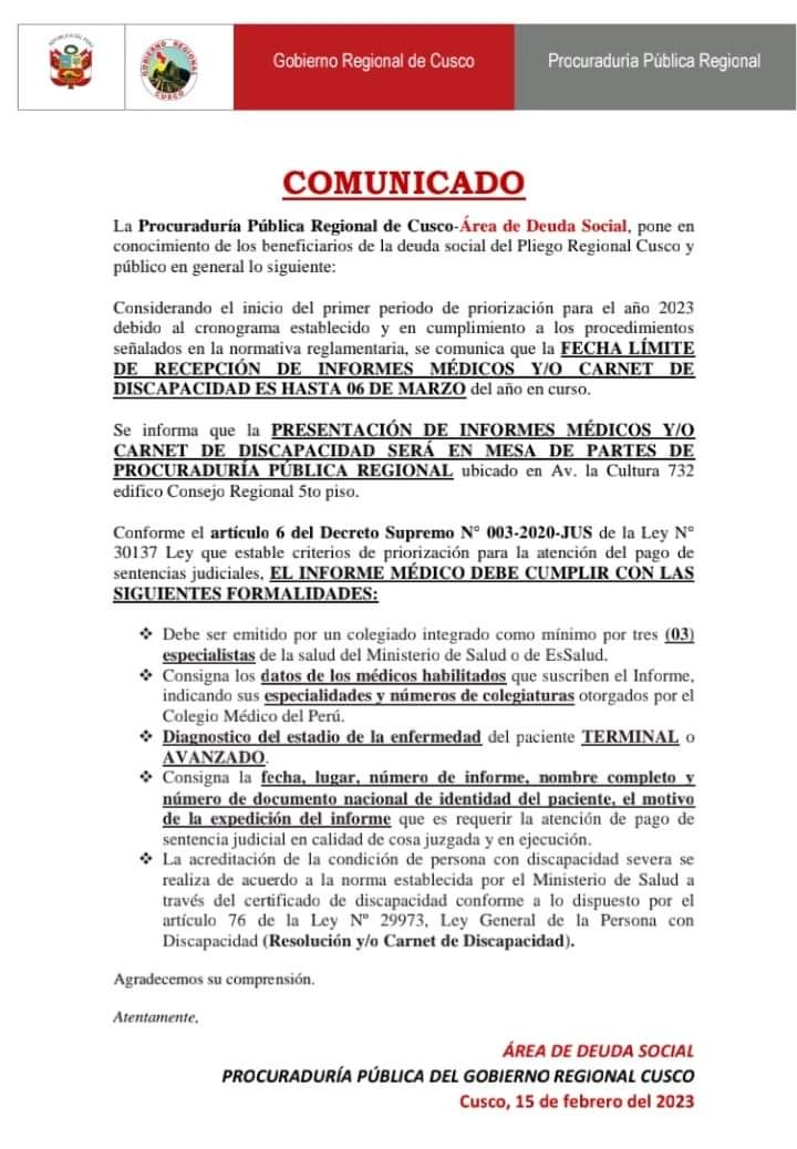 COMUNICADO DEUDA SOCIAL 001