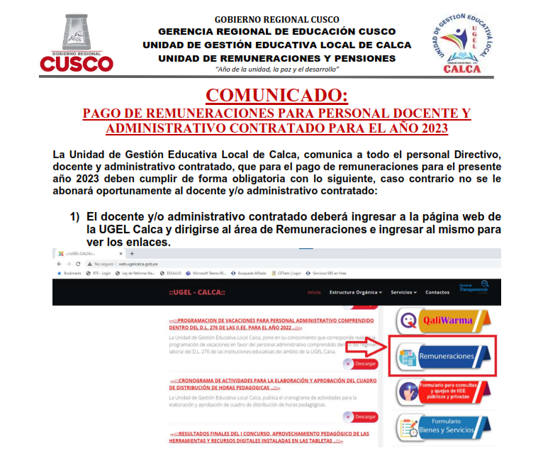comunicado remuneraciones